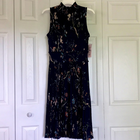 Nanette Lepore Navy Floral Dress 